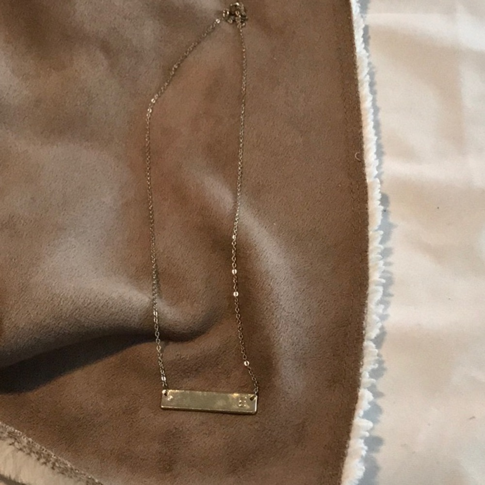 Monogram E bar necklace